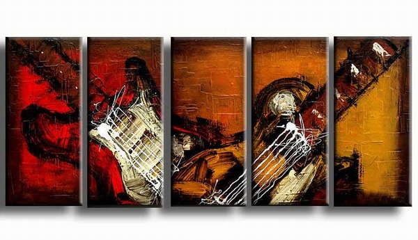 Guitar 5 part 1 (0) Vurige Structuren, handgeschilderd olieverfschilderij met abstracte structuur