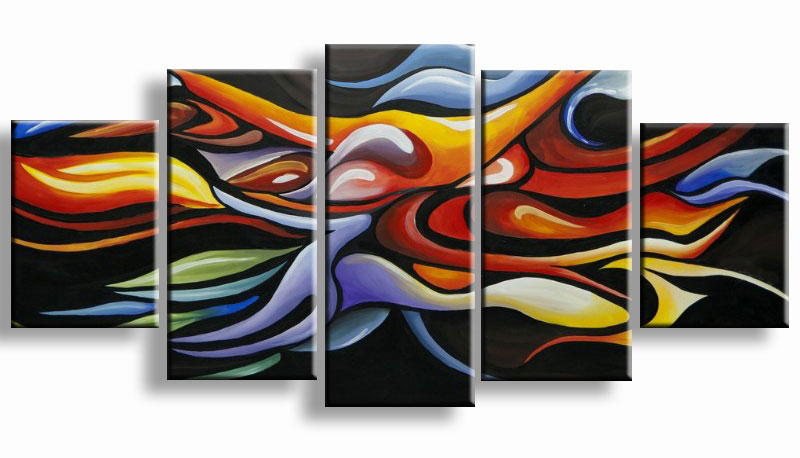 Fire 2 (0) Vloeiend Vuurspel, handgeschilderd olieverfschilderij met vurige kleurvlakken