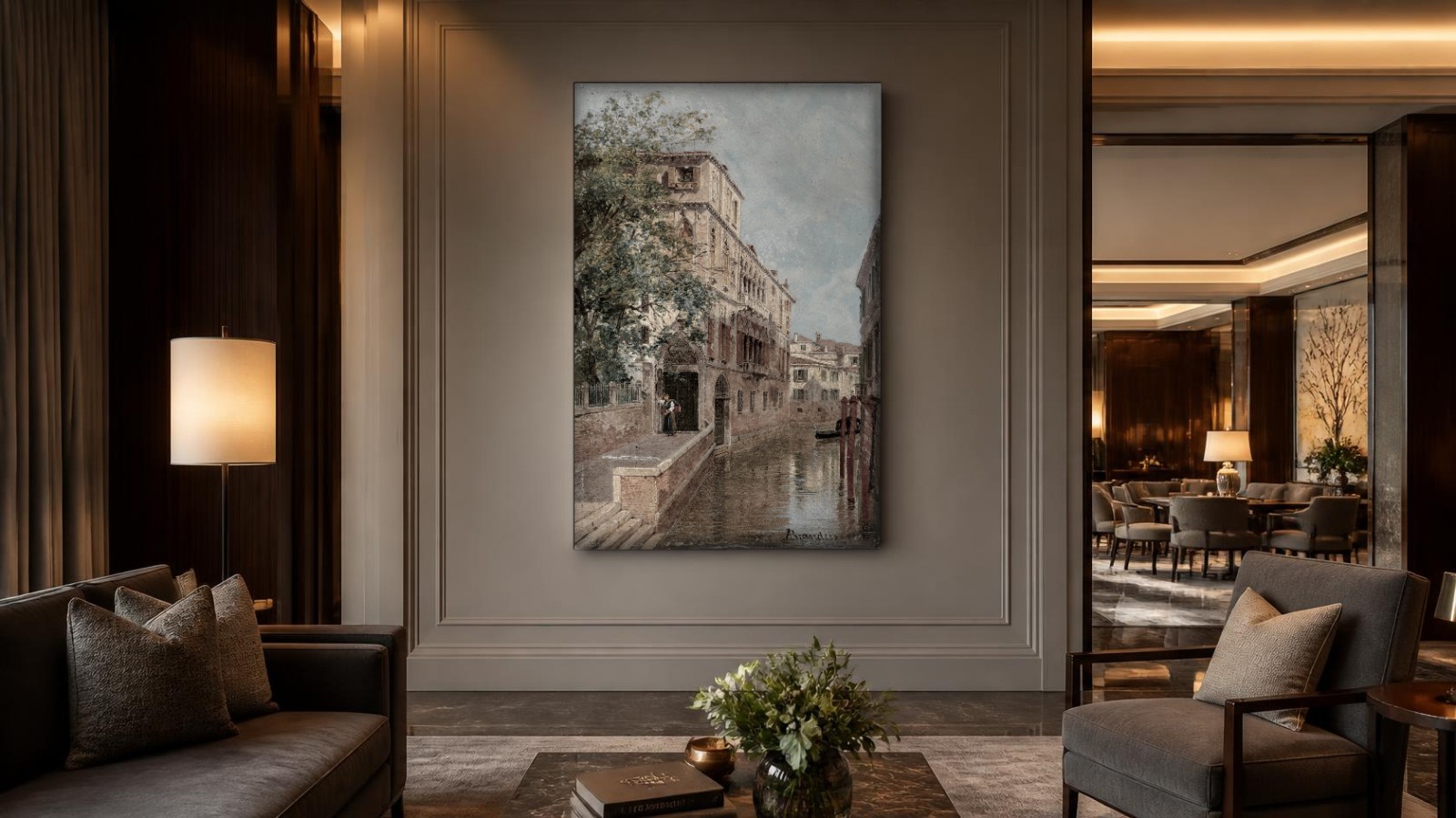 CAS1534-1 Venetiaans Kanaal (naar Brandeis), Steden & Skylines schilderij aan de muur in interieur