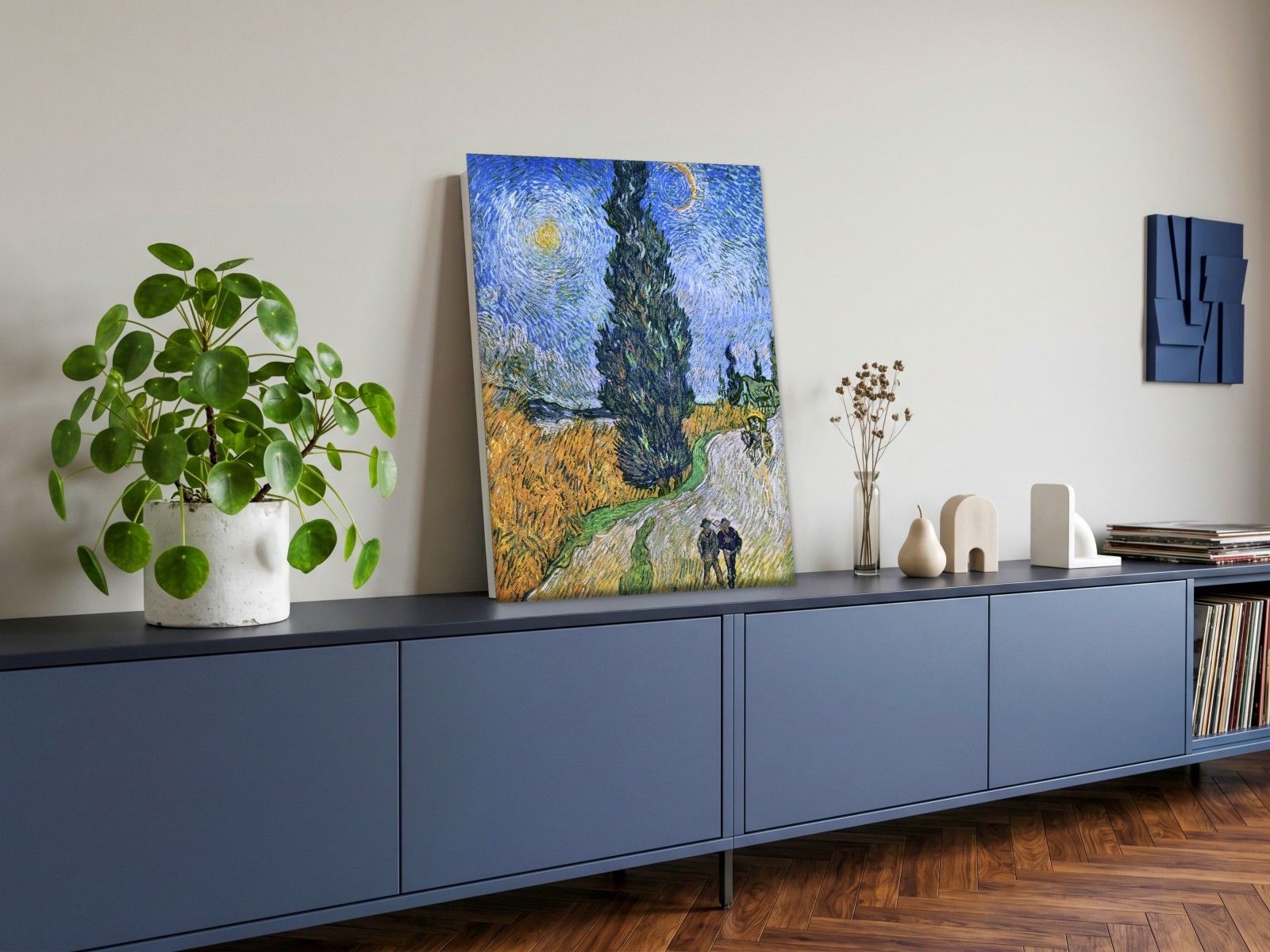 CAS1816-1 Weg met Cipres (naar Van Gogh), Natuur & Landschap schilderij aan de muur in interieur