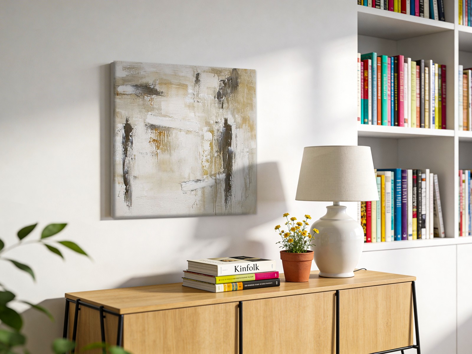 CAS190-1 Verweerde Aardelagen, Abstract & Modern schilderij aan de muur in interieur