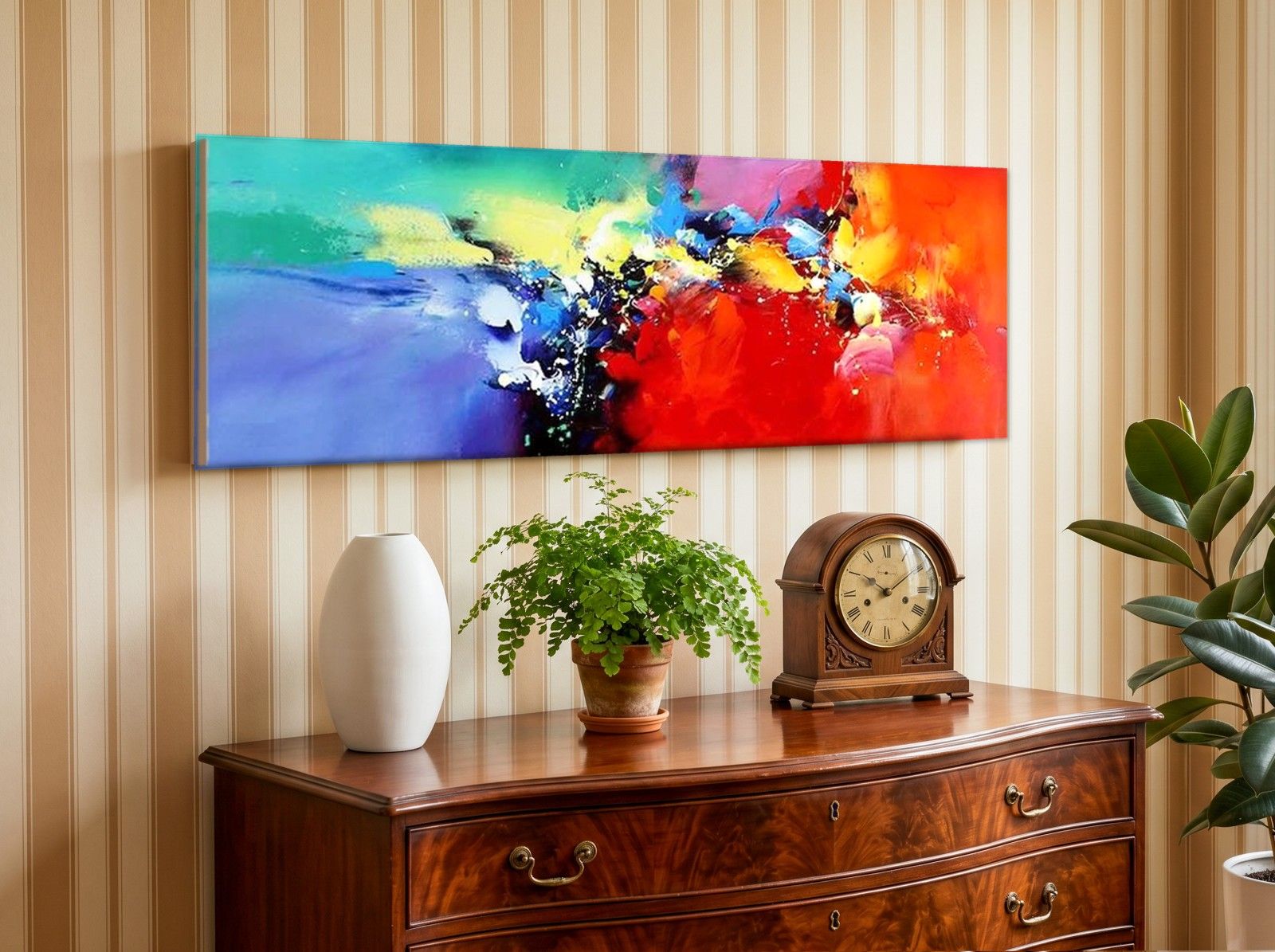 CAS308-1 Kleurexplosie in Beweging, Abstract & Modern schilderij aan de muur in interieur