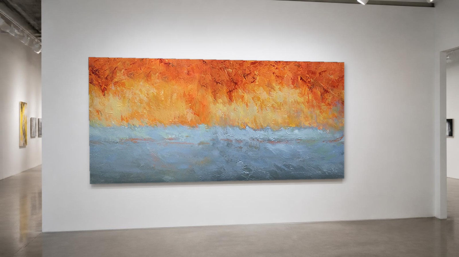 CAS516-1 Vurige Horizon, Abstract & Modern schilderij aan de muur in interieur