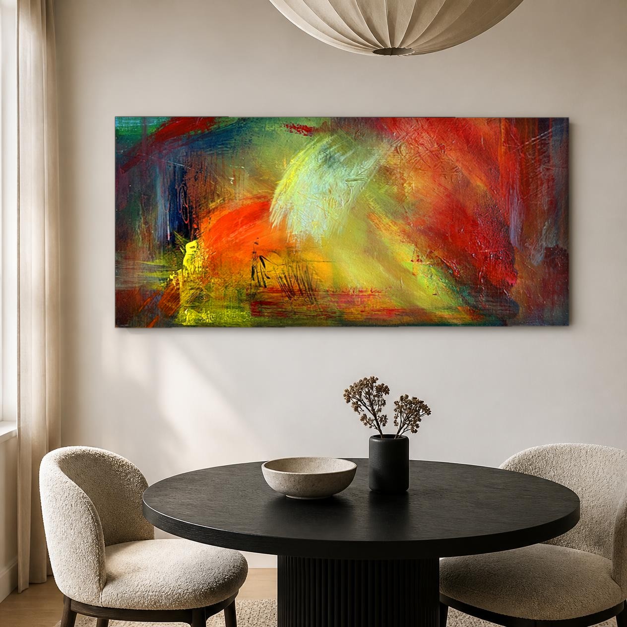 CAS690-1 Vurige Verschijning, Abstract & Modern schilderij aan de muur in interieur