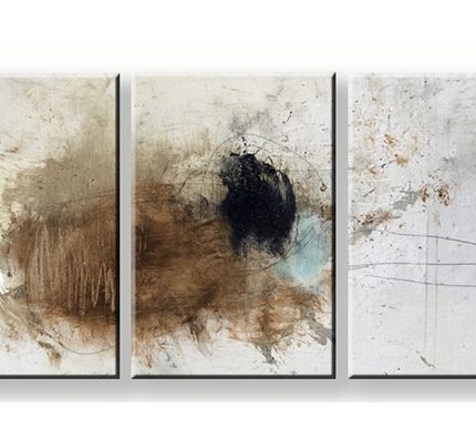 Aardse Sporen, handgeschilderd olieverfschilderij met abstracte structuur