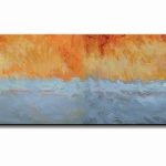 Waar Vuur en Water Samenkomen, handgeschilderd olieverfschilderij met kleurvlakken