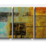 Lagen van Aarde en Turkoois, handgeschilderd olieverfschilderij met abstracte structuur