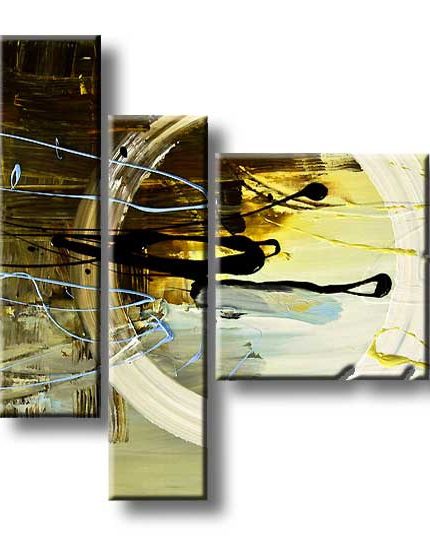 Gouden Cirkel, handgeschilderd olieverfschilderij met abstracte structuur