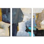 Gouden Breuklijnen, handgeschilderd olieverfschilderij met abstracte structuur