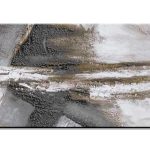 Verweerde Structuur in Zilver en Goud, handgeschilderd olieverfschilderij met abstracte structuur
