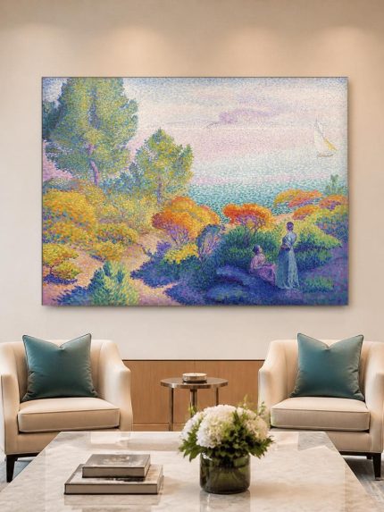 Mediterrane Kust (naar Cross), Natuur & Landschap schilderij aan de muur in interieur