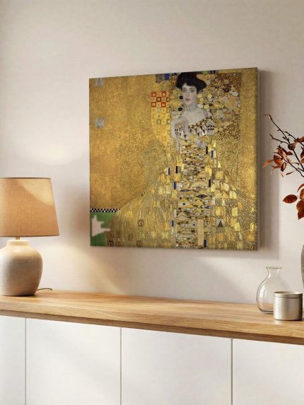 Portret van Adele (naar Klimt), Mensen & Portretten schilderij aan de muur in interieur