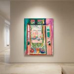 Open Raam (naar Matisse), Natuur & Landschap schilderij aan de muur in interieur