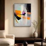 Oranje Vloed, Abstract & Modern schilderij aan de muur in interieur