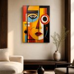 Blik in Kleurvlakken, Mensen & Portretten schilderij aan de muur in interieur