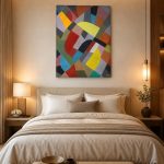 Geometrische Compositie (naar Freundlich), Abstract & Modern schilderij aan de muur in interieur