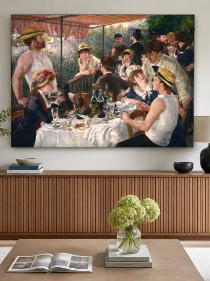 Lunch van de Roeiers (naar Renoir), Mensen & Portretten schilderij aan de muur in interieur
