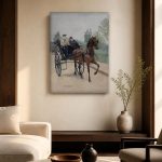 Rijtuig door het Bois de Boulogne (naar Jean Béraud), Dieren schilderij aan de muur in interieur