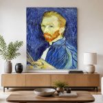 Zelfportret (naar Van Gogh), Mensen & Portretten schilderij aan de muur in interieur