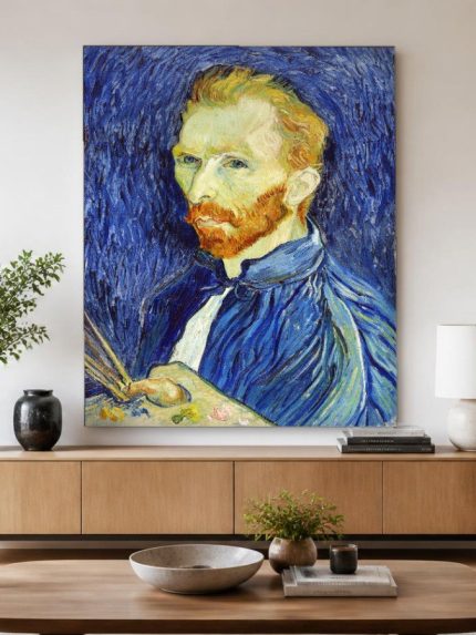 Zelfportret (naar Van Gogh), Mensen & Portretten schilderij aan de muur in interieur