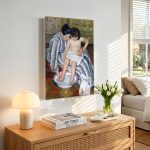 Het Kinderbad (naar Cassatt), Mensen & Portretten schilderij aan de muur in interieur