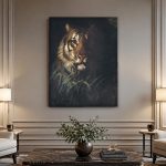 Sluipende Tijger, Dieren schilderij aan de muur in interieur