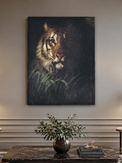 Sluipende Tijger, Dieren schilderij aan de muur in interieur