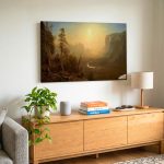 Yosemite Valley (naar Bierstadt), Natuur & Landschap schilderij aan de muur in interieur