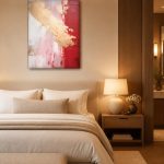 Gouden Golf, Abstract & Modern schilderij aan de muur in interieur