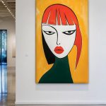 Vrouw met Rode Haardos, Mensen & Portretten schilderij aan de muur in interieur
