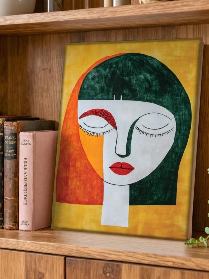 Dromerig Vrouwenportret, Mensen & Portretten schilderij aan de muur in interieur