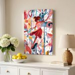 Danseres in Rood, Mensen & Portretten schilderij aan de muur in interieur