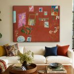 Het Rode Atelier (naar Matisse), Bloemen & Stilleven schilderij aan de muur in interieur