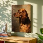 Ierse Setter in Profiel, Dieren schilderij aan de muur in interieur