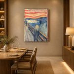 De Schreeuw (naar Munch), Mensen & Portretten schilderij aan de muur in interieur