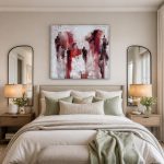 Wandelende Schimmen in Rood, Mensen & Portretten schilderij aan de muur in interieur