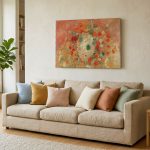 Bloementuil (naar Redon), Bloemen & Stilleven schilderij aan de muur in interieur