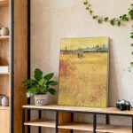Korenveld bij Arles, Natuur & Landschap schilderij aan de muur in interieur