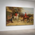 Jachtstoet bij het Landhuis, Dieren schilderij aan de muur in interieur