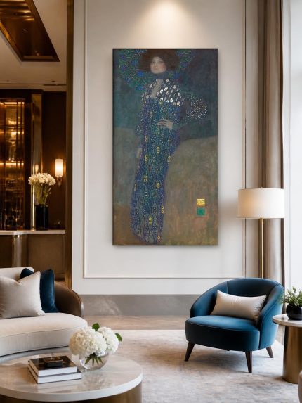 Emilie Flöge (naar Klimt), Mensen & Portretten schilderij aan de muur in interieur