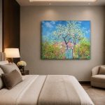 Perenboom in Bloei (naar Monet), Natuur & Landschap schilderij aan de muur in interieur