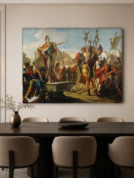 Koningin Zenobia voor haar leger, Mensen & Portretten schilderij aan de muur in interieur