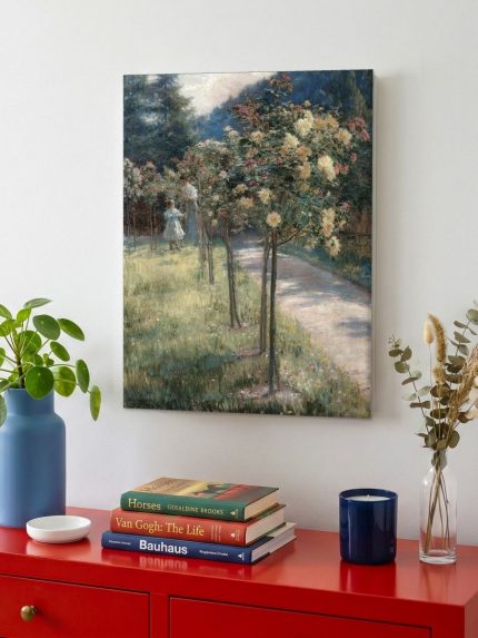 Rozentuin in Bloei, Bloemen & Stilleven schilderij aan de muur in interieur