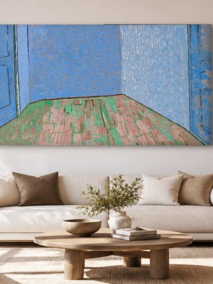 De Slaapkamer (naar Van Gogh), Abstract & Modern schilderij aan de muur in interieur