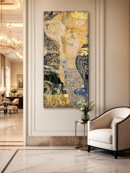 Waterslangen I (naar Klimt), Mensen & Portretten schilderij aan de muur in interieur