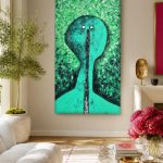 Turkooizen Verschijning, Mensen & Portretten schilderij aan de muur in interieur