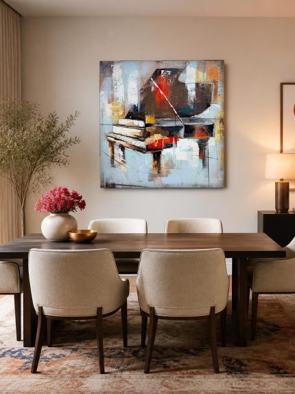 Vleugel in Kleurrijk Licht, Mensen & Portretten schilderij aan de muur in interieur