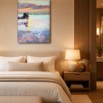 Zonsondergang bij de Vissteiger, Natuur & Landschap schilderij aan de muur in interieur