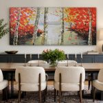 Berkenpad in Herfsttinten, Natuur & Landschap schilderij aan de muur in interieur