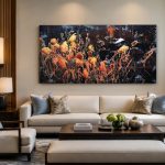 Vlucht boven de Wilde Bloemen, Bloemen & Stilleven schilderij aan de muur in interieur